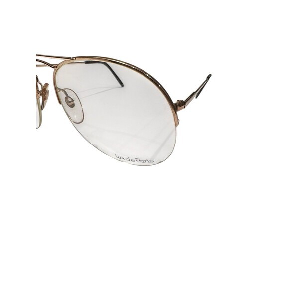 Lux de Paris Large Double Bridge Aviator Metal Frames Gold 140 France Light - Picture 2 of 6